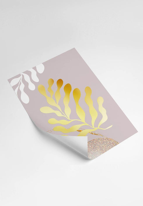 Glittery Sun Real Gold Set Of 4 Posters 50x70cm